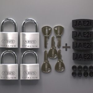 4 cadenas abus 64TI/40 avec 4 kits protection